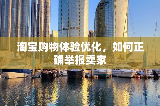 淘宝购物体验优化，如何正确举报卖家