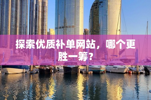 探索优质补单网站，哪个更胜一筹？