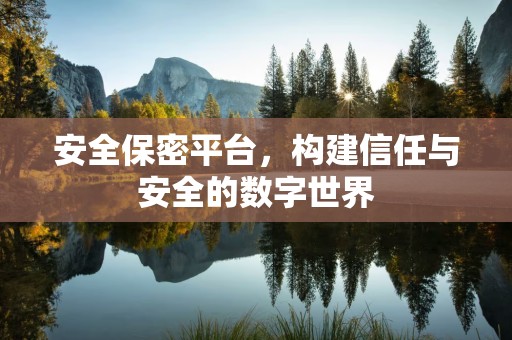 安全保密平台，构建信任与安全的数字世界