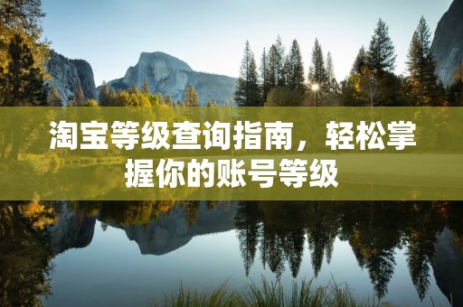 淘宝等级查询指南，轻松掌握你的账号等级