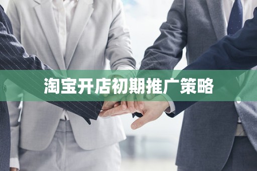 淘宝开店初期推广策略