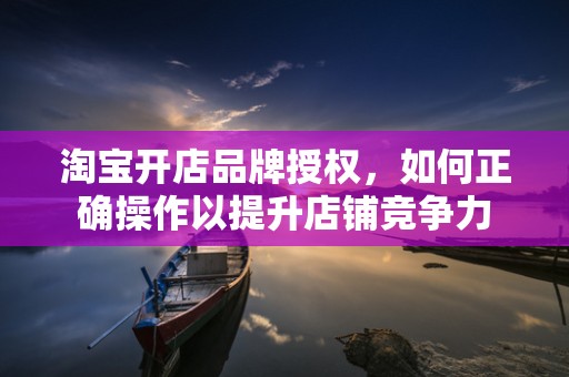 淘宝开店品牌授权，如何正确操作以提升店铺竞争力