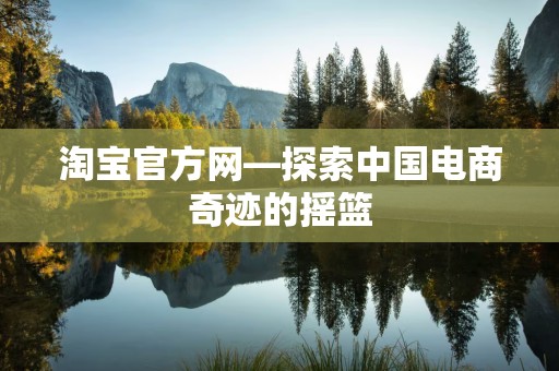 淘宝官方网—探索中国电商奇迹的摇篮