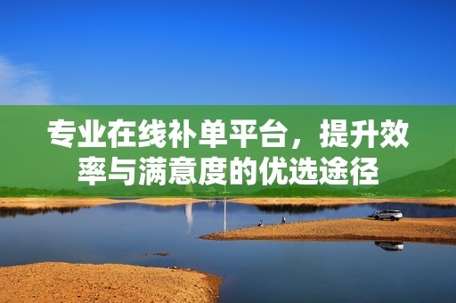 专业在线补单平台，提升效率与满意度的优选途径