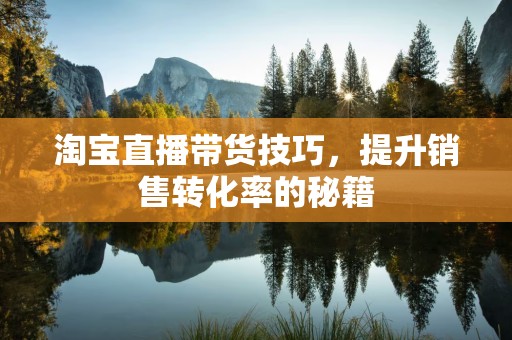 淘宝直播带货技巧，提升销售转化率的秘籍