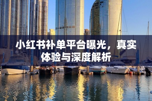 小红书补单平台曝光，真实体验与深度解析