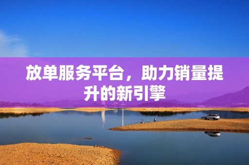 放单服务平台，助力销量提升的新引擎
