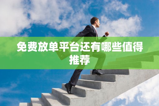 免费放单平台还有哪些值得推荐