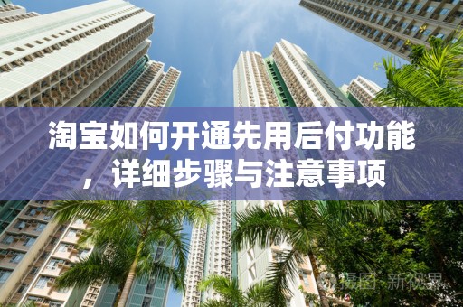 淘宝如何开通先用后付功能，详细步骤与注意事项