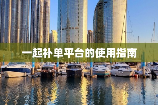 一起补单平台的使用指南