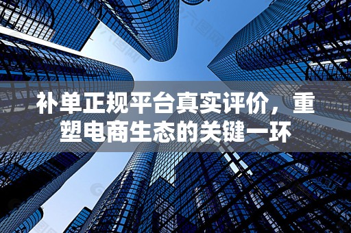 补单正规平台真实评价，重塑电商生态的关键一环