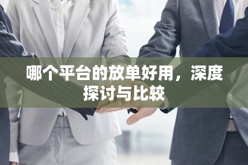 哪个平台的放单好用，深度探讨与比较