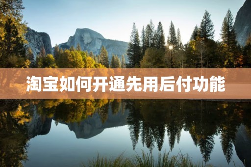 淘宝如何开通先用后付功能