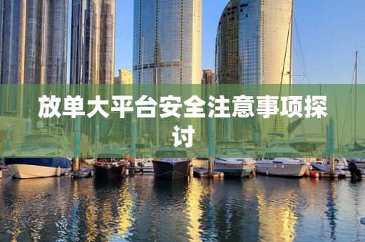 放单大平台安全注意事项探讨