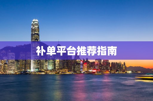 补单平台推荐指南