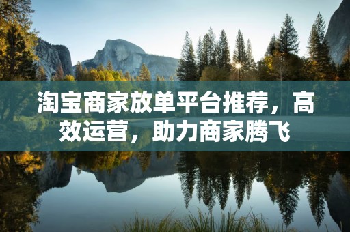 淘宝商家放单平台推荐，高效运营，助力商家腾飞