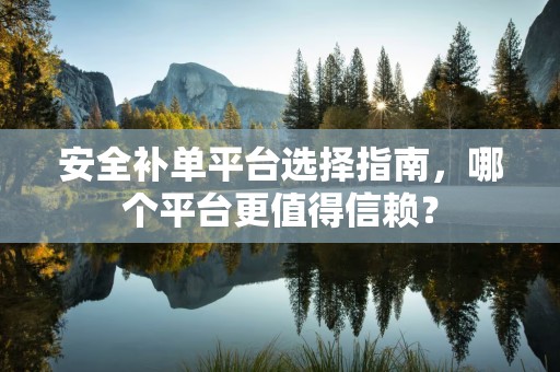 安全补单平台选择指南，哪个平台更值得信赖？