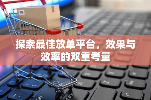 探索最佳放单平台，效果与效率的双重考量