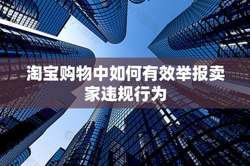 淘宝购物中如何有效举报卖家违规行为