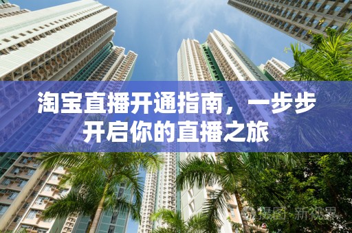 淘宝直播开通指南，一步步开启你的直播之旅