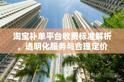 淘宝补单平台收费标准解析，透明化服务与合理定价