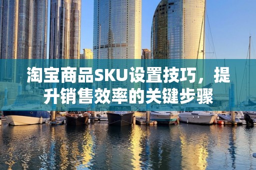 淘宝商品SKU设置技巧，提升销售效率的关键步骤