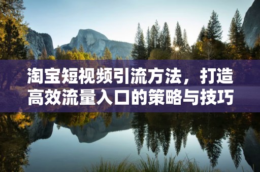 淘宝短视频引流方法，打造高效流量入口的策略与技巧