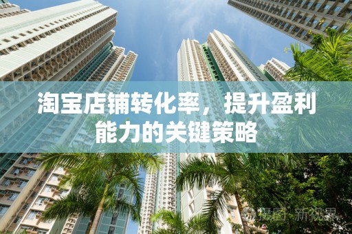 淘宝店铺转化率，提升盈利能力的关键策略