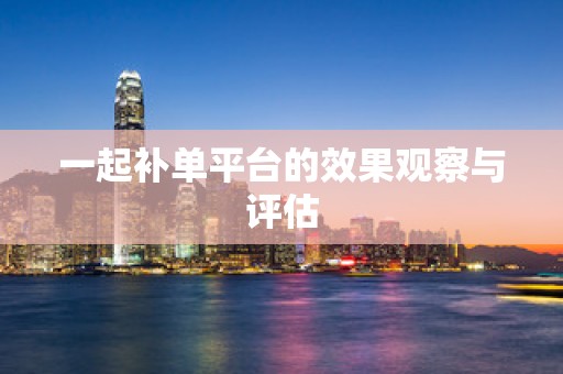 一起补单平台的效果观察与评估