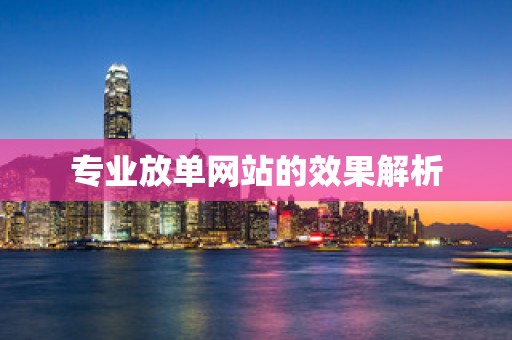 专业放单网站的效果解析
