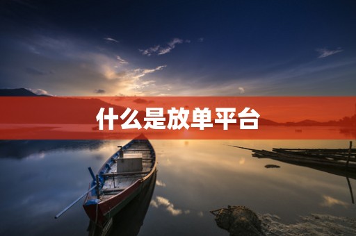 什么是放单平台