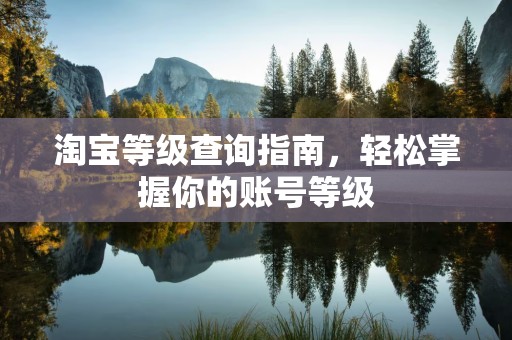 淘宝等级查询指南，轻松掌握你的账号等级