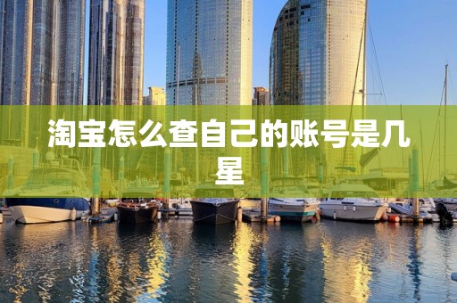 淘宝怎么查自己的账号是几星