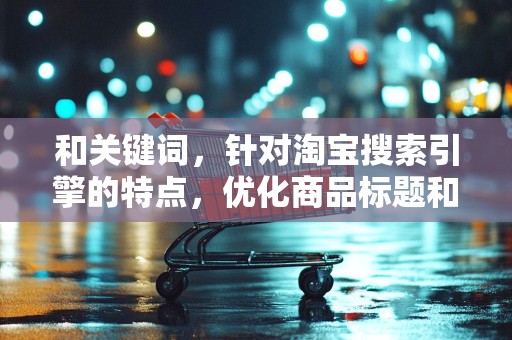 和关键词，针对淘宝搜索引擎的特点，优化商品标题和关键词，提高商品的搜索排名