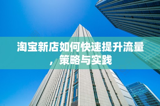 淘宝新店如何快速提升流量，策略与实践