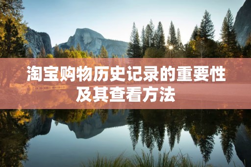 淘宝购物历史记录的重要性及其查看方法