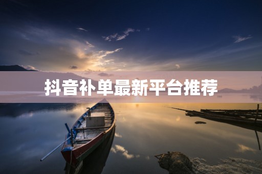 抖音补单最新平台推荐