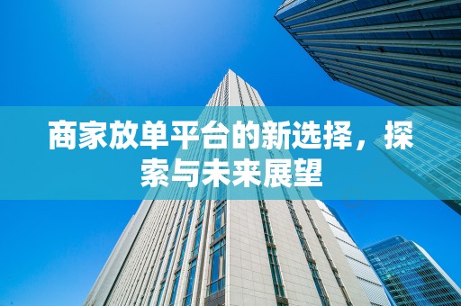 商家放单平台的新选择，探索与未来展望