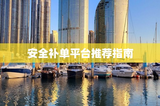 安全补单平台推荐指南