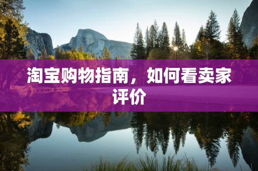 淘宝购物指南，如何看卖家评价