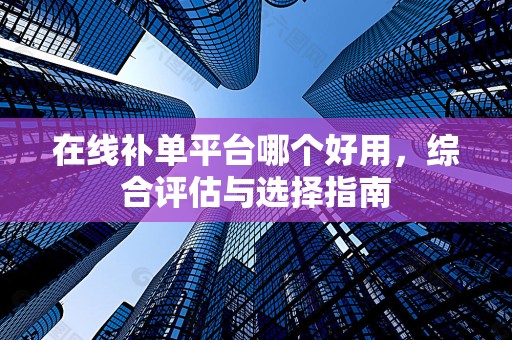 在线补单平台哪个好用，综合评估与选择指南