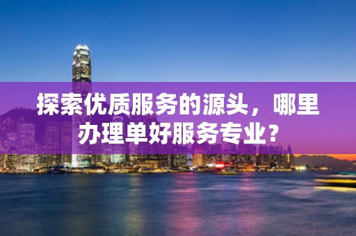 探索优质服务的源头，哪里办理单好服务专业？