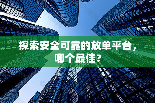 探索安全可靠的放单平台，哪个最佳？