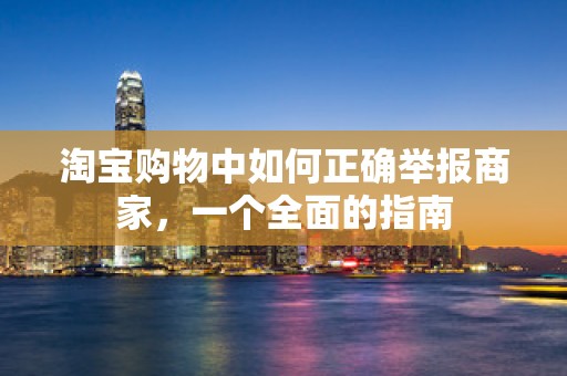 淘宝购物中如何正确举报商家，一个全面的指南