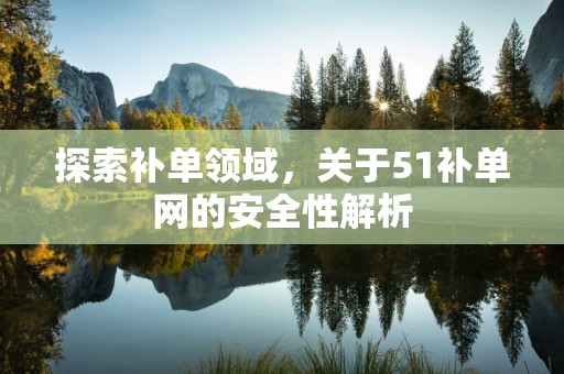 探索补单领域，关于51补单网的安全性解析