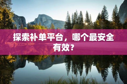 探索补单平台，哪个最安全有效？