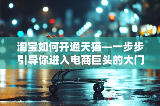 淘宝如何开通天猫—一步步引导你进入电商巨头的大门