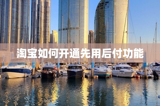 淘宝如何开通先用后付功能