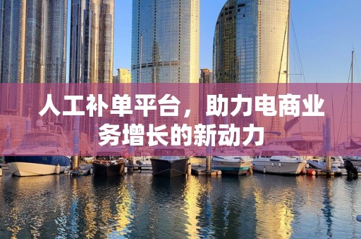 人工补单平台，助力电商业务增长的新动力