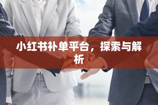 小红书补单平台，探索与解析